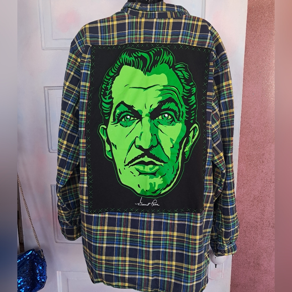 Eddie Bauer Bright Color Plaid Custom Vincent Price Casual Button Down- Classic